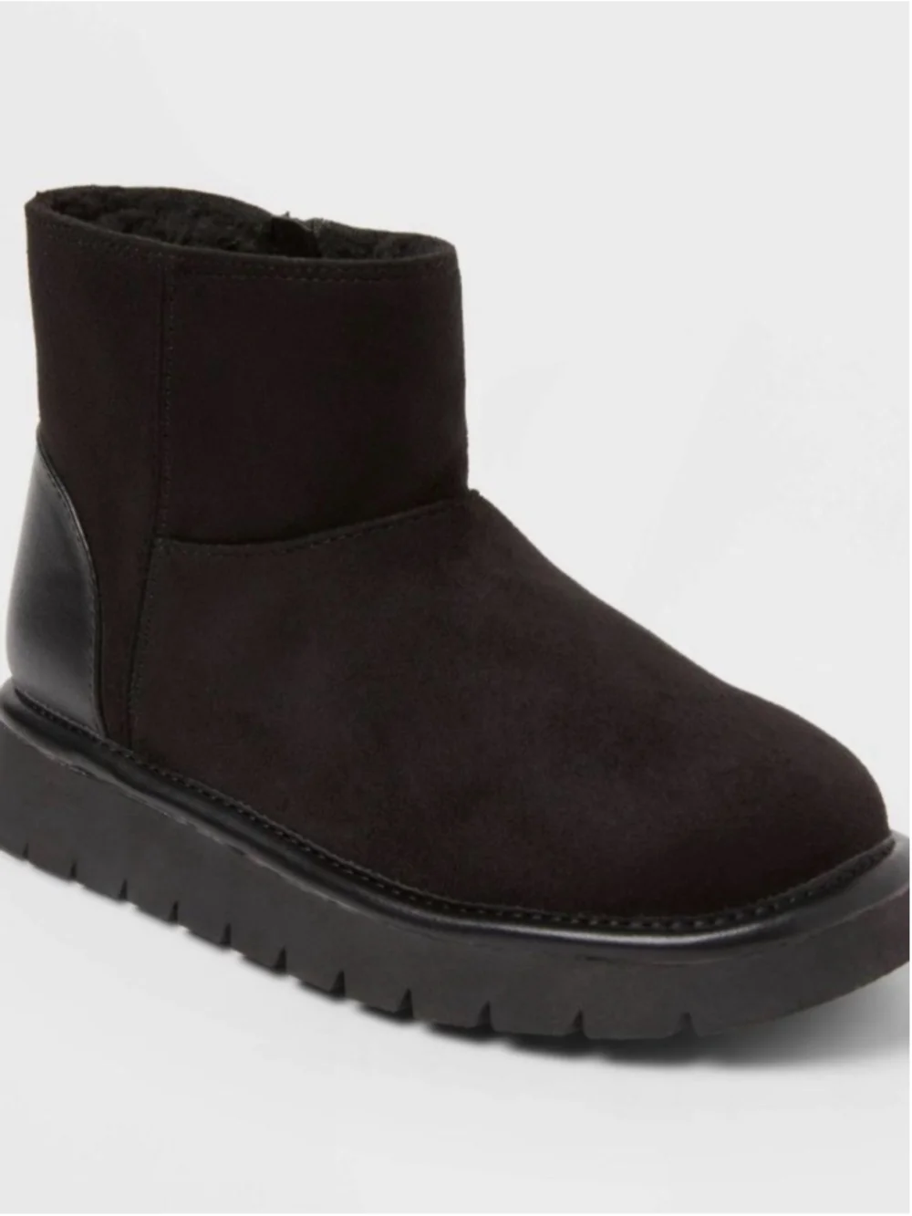 Cat & Jack Honor Black Suede Boots - Youth 4